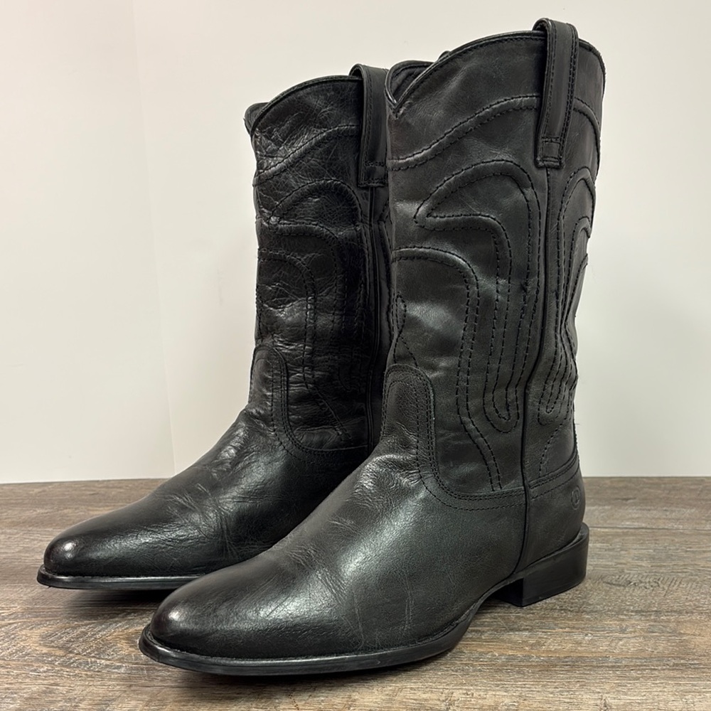 Dingo Men’s MONTANA D1 316 Black Round Toe Leather Western Boots Size 9